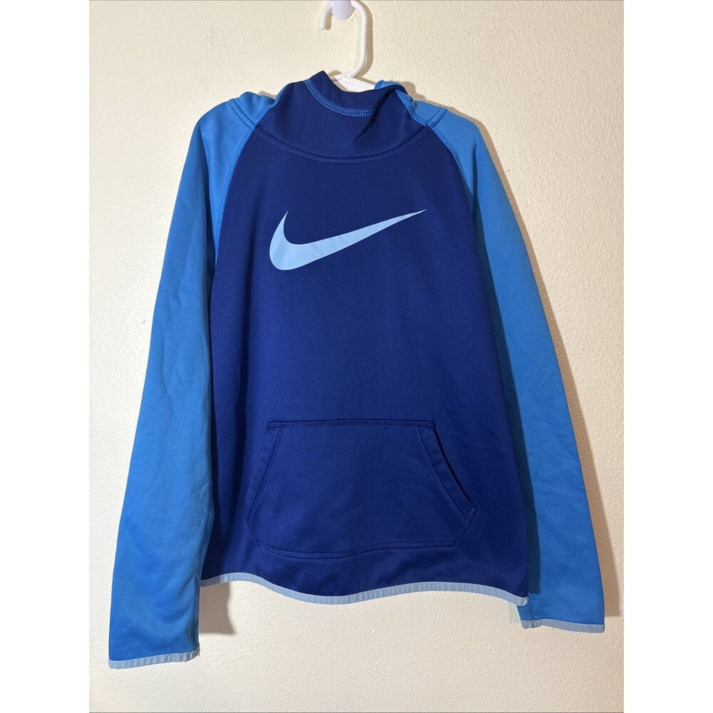 Nike Girls Hoodie Sweatshirt with Thumbholes - blues - Size Medium